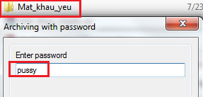 Đặt mật khẩu yếu cho thư mục này