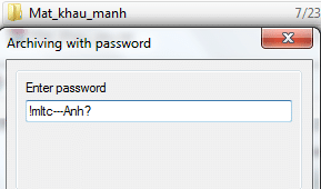 Đặt mật khẩu mạnh cho thư mục này
