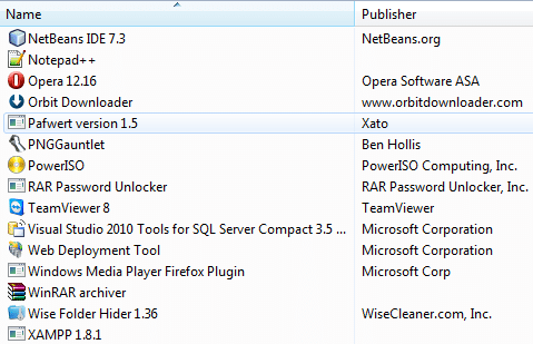 Keylogger cũng ẩn mình trong danh sách các phần mềm cài trên máy tính