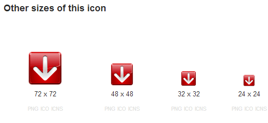 Các kích cỡ khác của icon