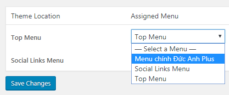 click vào menu xổ xuống