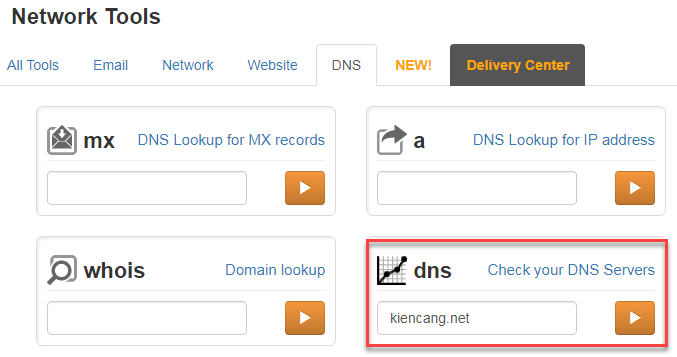kiểm tra DNS server